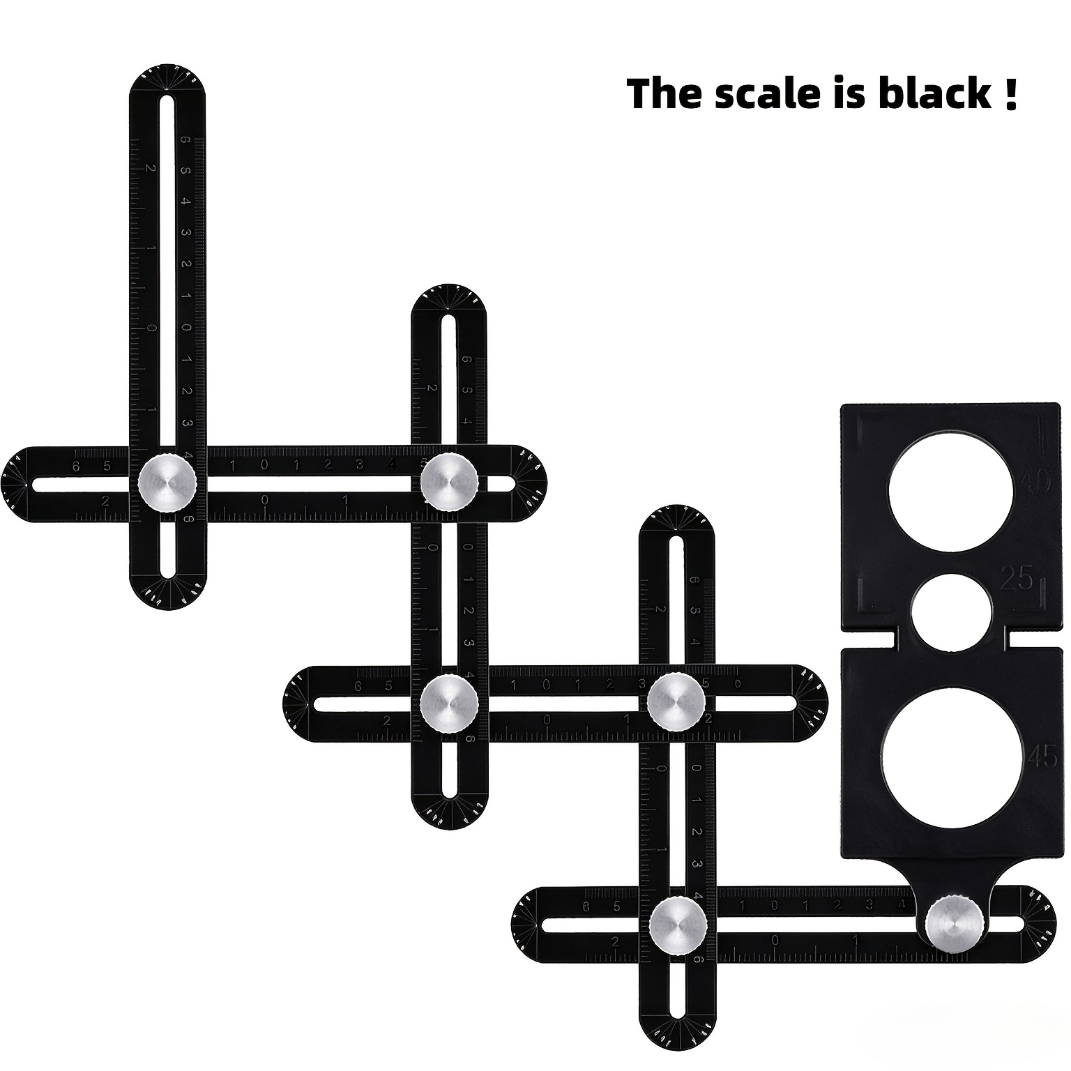 TEMU Règle pliante multifonction à six volets, Poinçon universel pour trous, Localisateur de trous pour carrelage, Outil de positionnement de haute