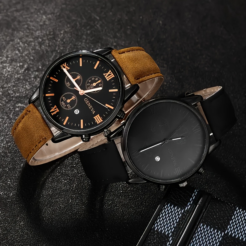 2pcs reloj de cuarzo de moda para hombre 1