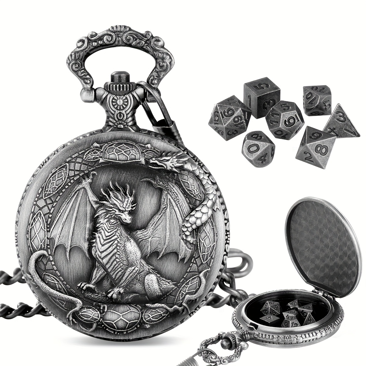 7pcs Role-Playing Game Dice Set with Dragon Pattern Storage Box