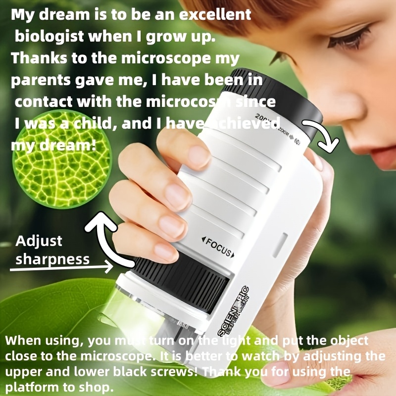 kids portable microscope with stand education tool pvc material school and home use ideal christmas thanksgiving gift educational toys Product details 0