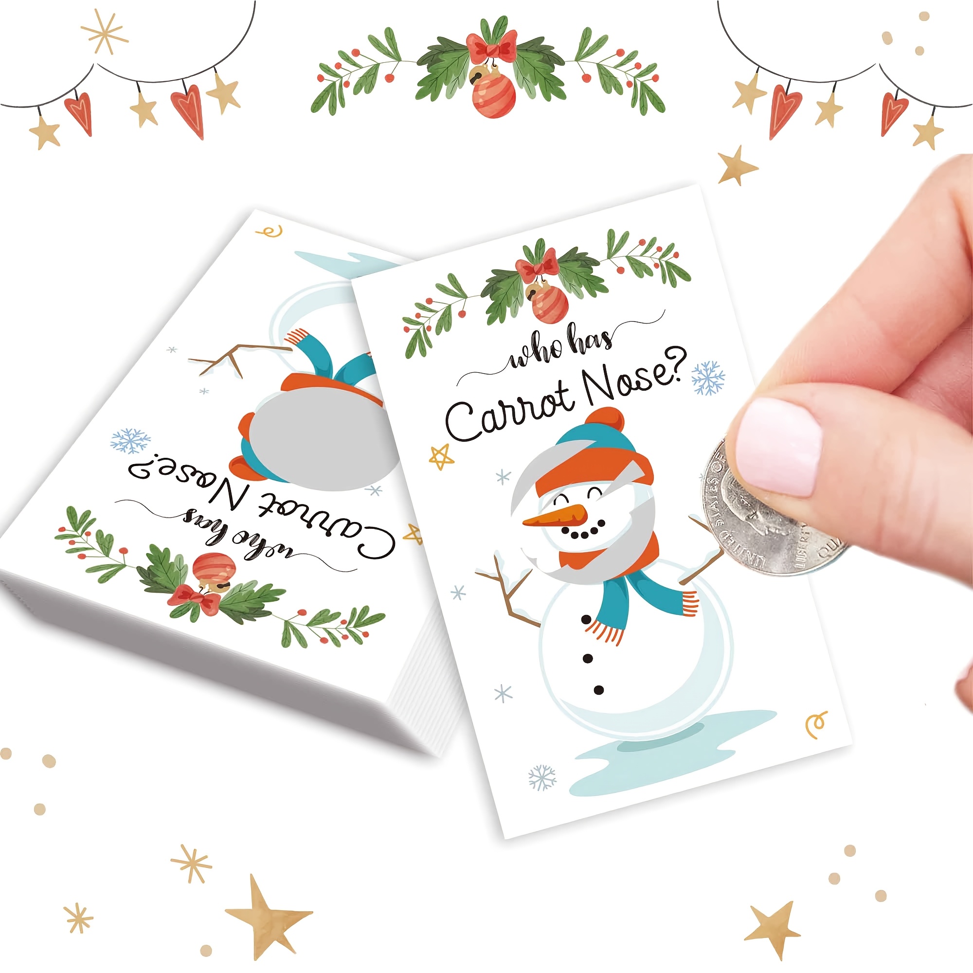 

24pcs Snowman Christmas -off Cards - Party Game & Decoration Supplies