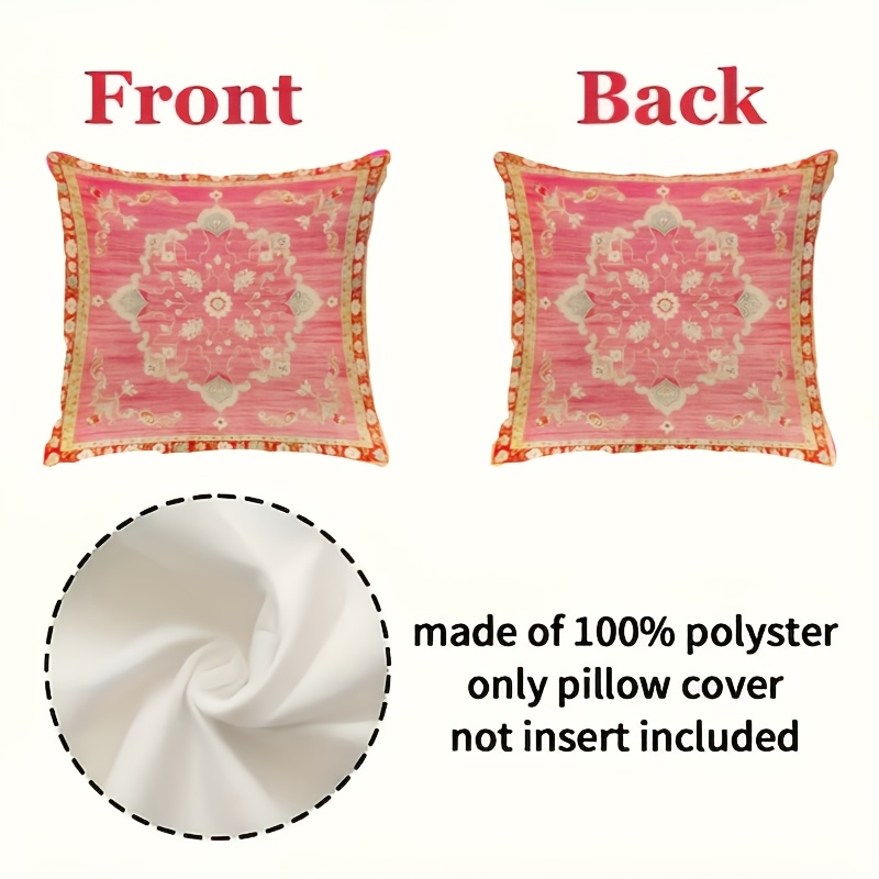 TEMU Enkele Nieuwe Roze Korte Pluche Decoratieve Huisdecoratie Kussensloop, Dubbelzijdig Bedrukt 3 Maten 60Cm X 60Cm En 65Cm X 65Cm En 70Cm X 70Cm,