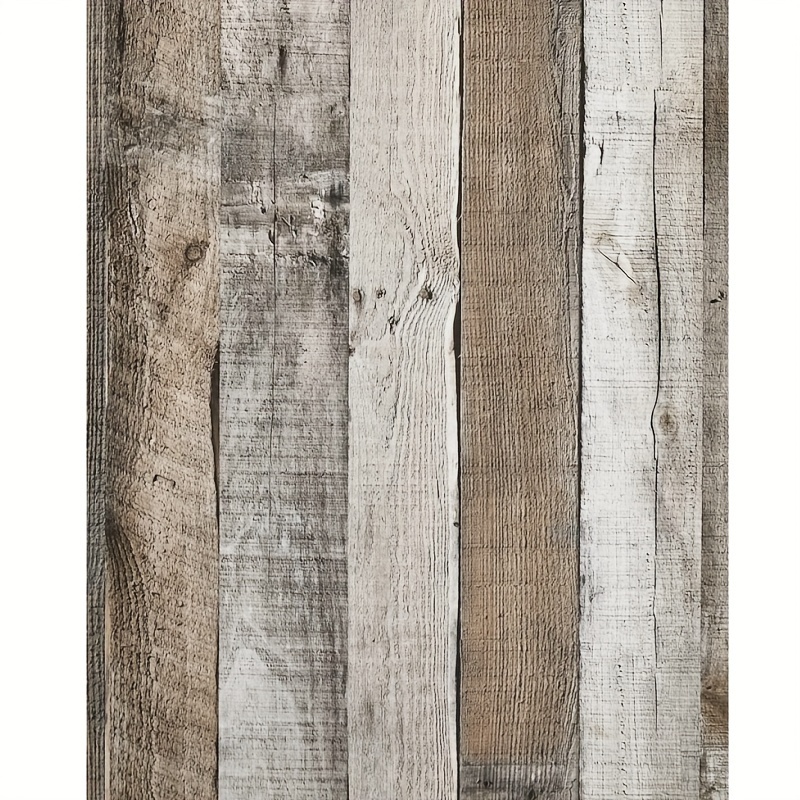 

Peel & Stick Vintage Wood Grain Wallpaper - Self-adhesive, Removable Contact Paper For Kitchen Counters & Home Decor, Grey/brown