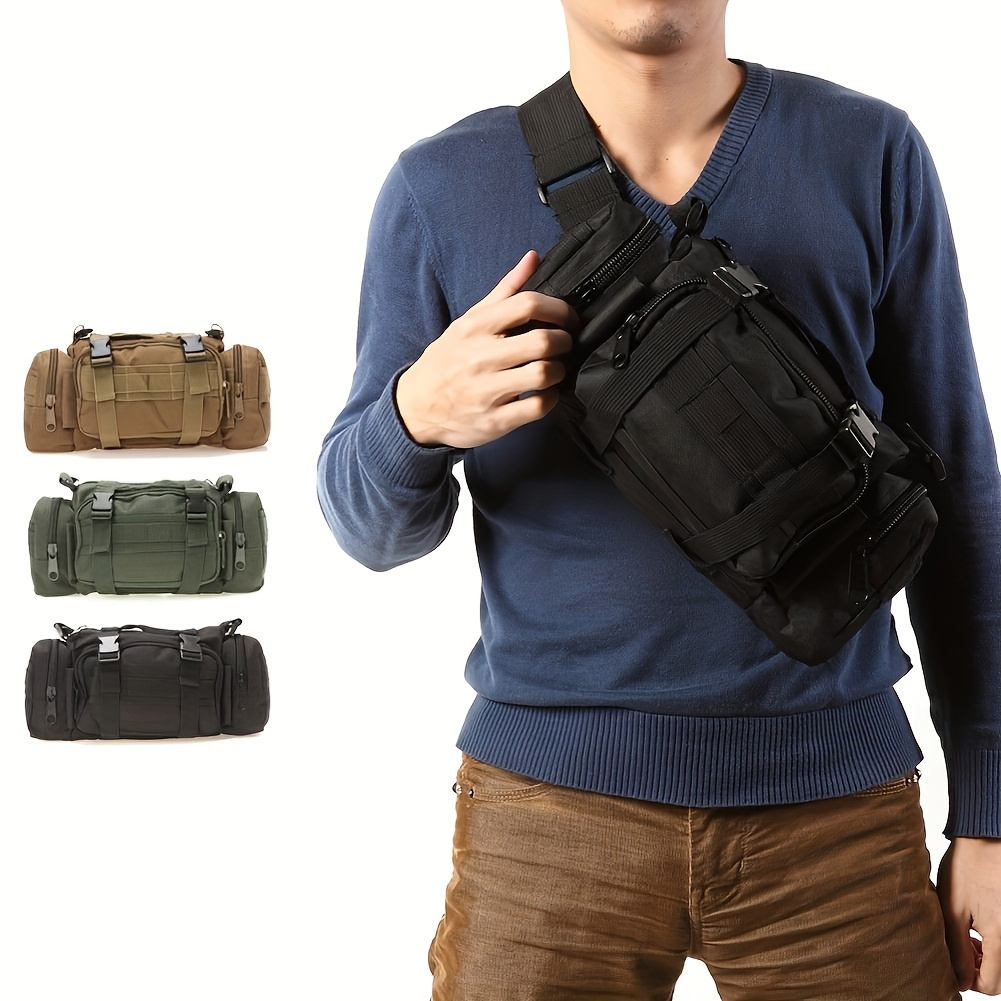 High Quality Outdoor Duffel Waist Bag Heavy-Duty Zipper Closure,  Convertible Crossbody Bag or Hand Carry, Compatible with Motorcycle, Cycling