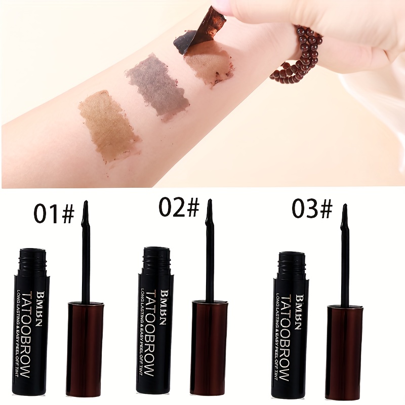 3pcs Bmbn Tearable Eyebrow Tint – Non-smudging, Long-lasting Formula, Flawless, All-light Beige, Easy Application With Brush, No Smudging, No Color Transfer