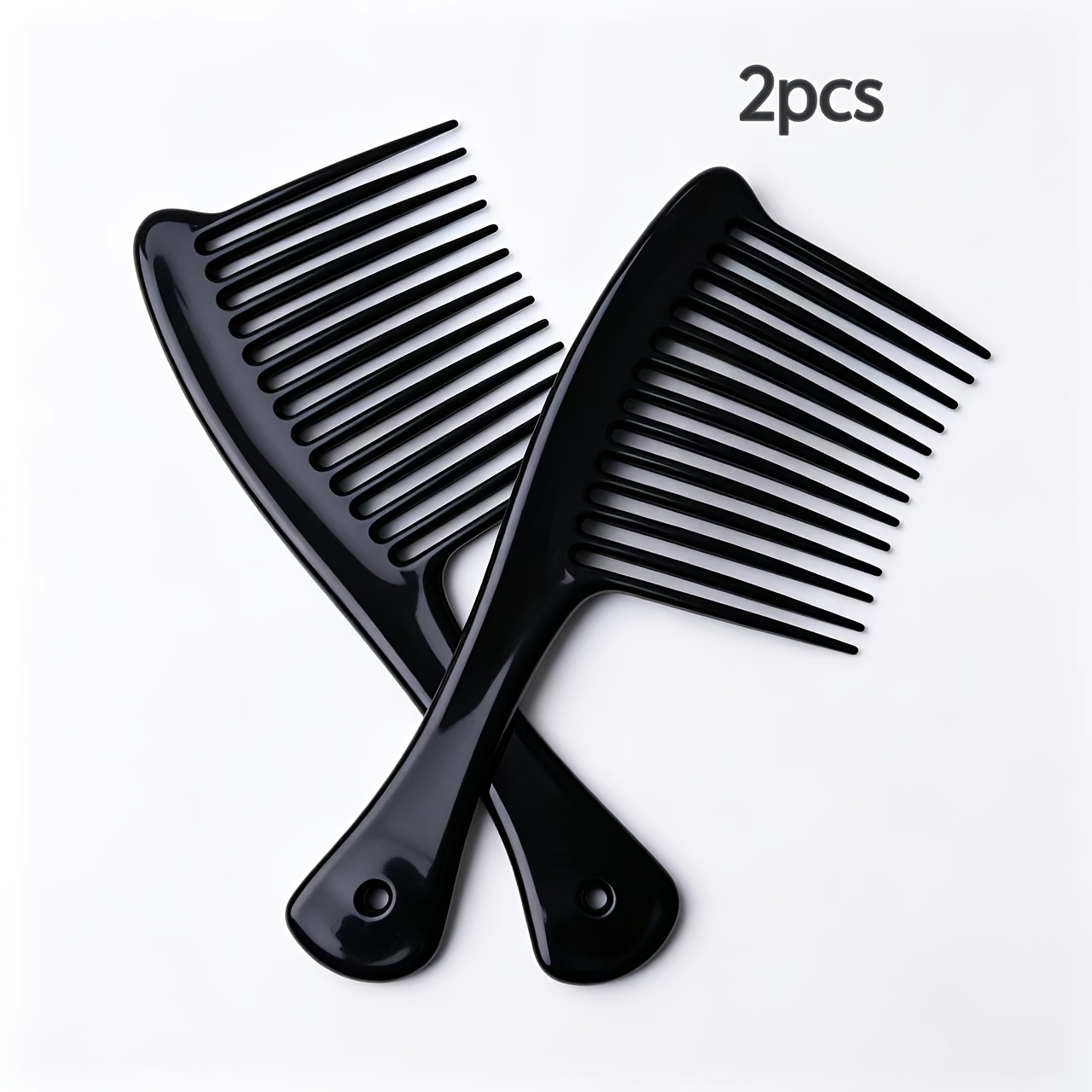 TEMU 2pcs Professional Salon Home Use - Large Tooth Design Anti-breakage - Large Wide Tooth Comb Professional Hair Styling Tool