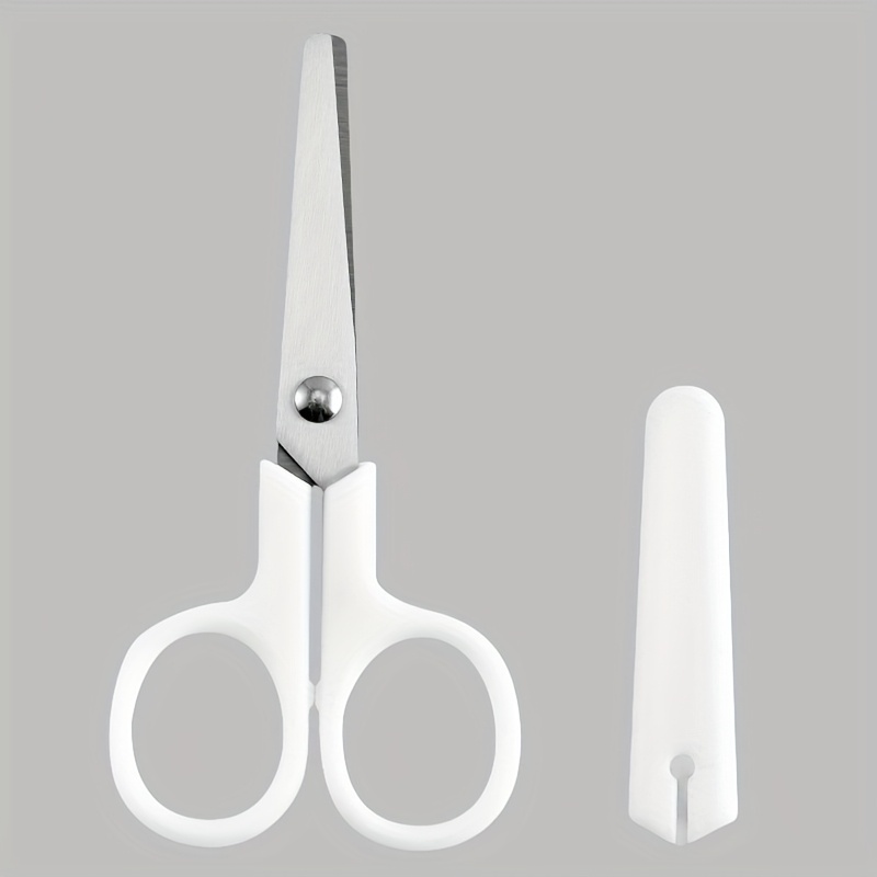 1pc Mini White Scissors With - Portable For Office, School, Crafting & Travel - Durable Precision Cutting Tool, Compact Stationery Gift, Mini Scissors, School Supplies