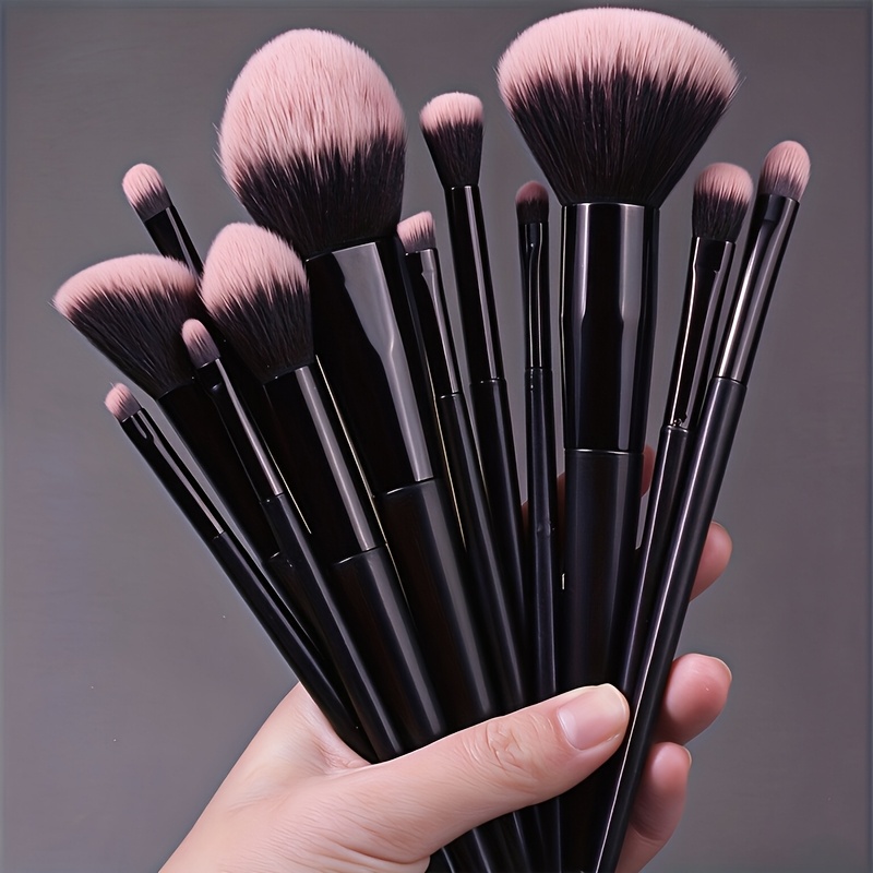 Image of 12pcs Professional Soft Bristles Makeup Brush Set, Eyeshadow, Blending, Concealer, And Eyeliner, Teen Girls Trendy Stuff, Gift For Girlfriend/wife