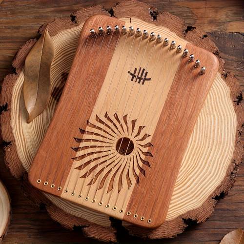 1pc lyre 31 strings mini thumb harp wood creative beginner musical instrument