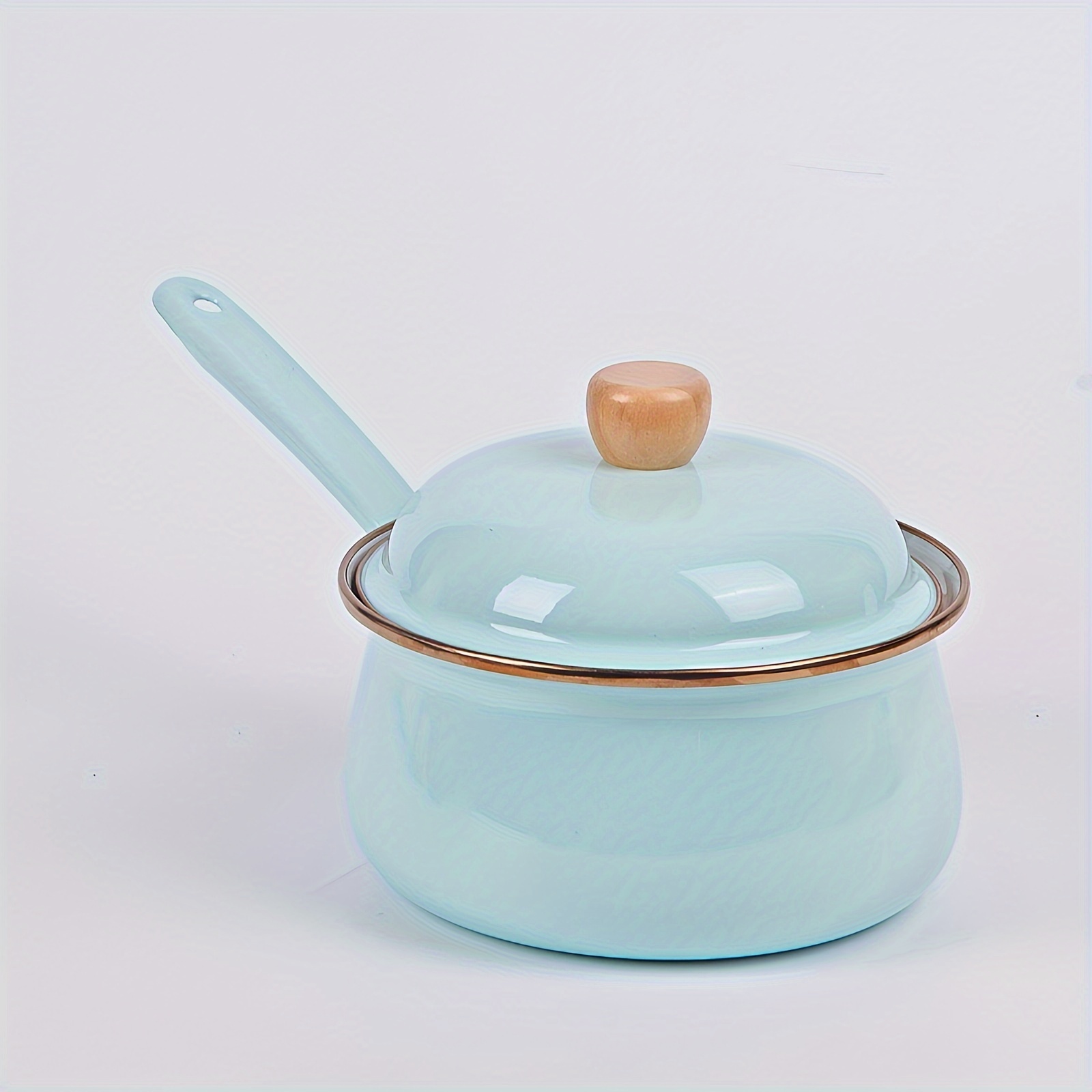 versatile enamel pot with single handle lid non stick dishwasher safe   and serving   home kitchens restaurants glazed milk pot   colors details 25