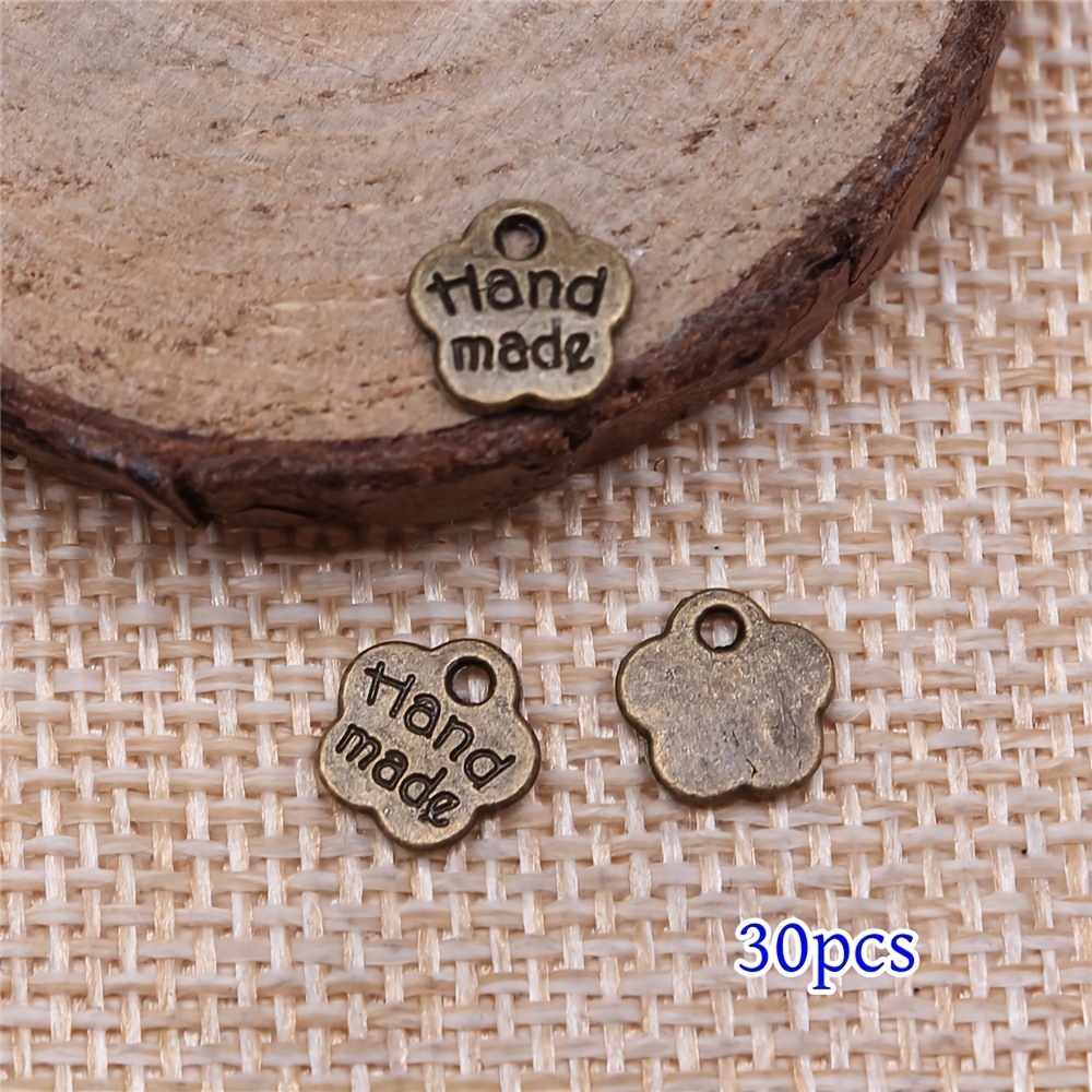 30pcs Additions Bohemian Style Antique Silvery Handmade English Flower Pendant Women's Fashion Retro Handmade Jewelry Earrings Necklace Additions