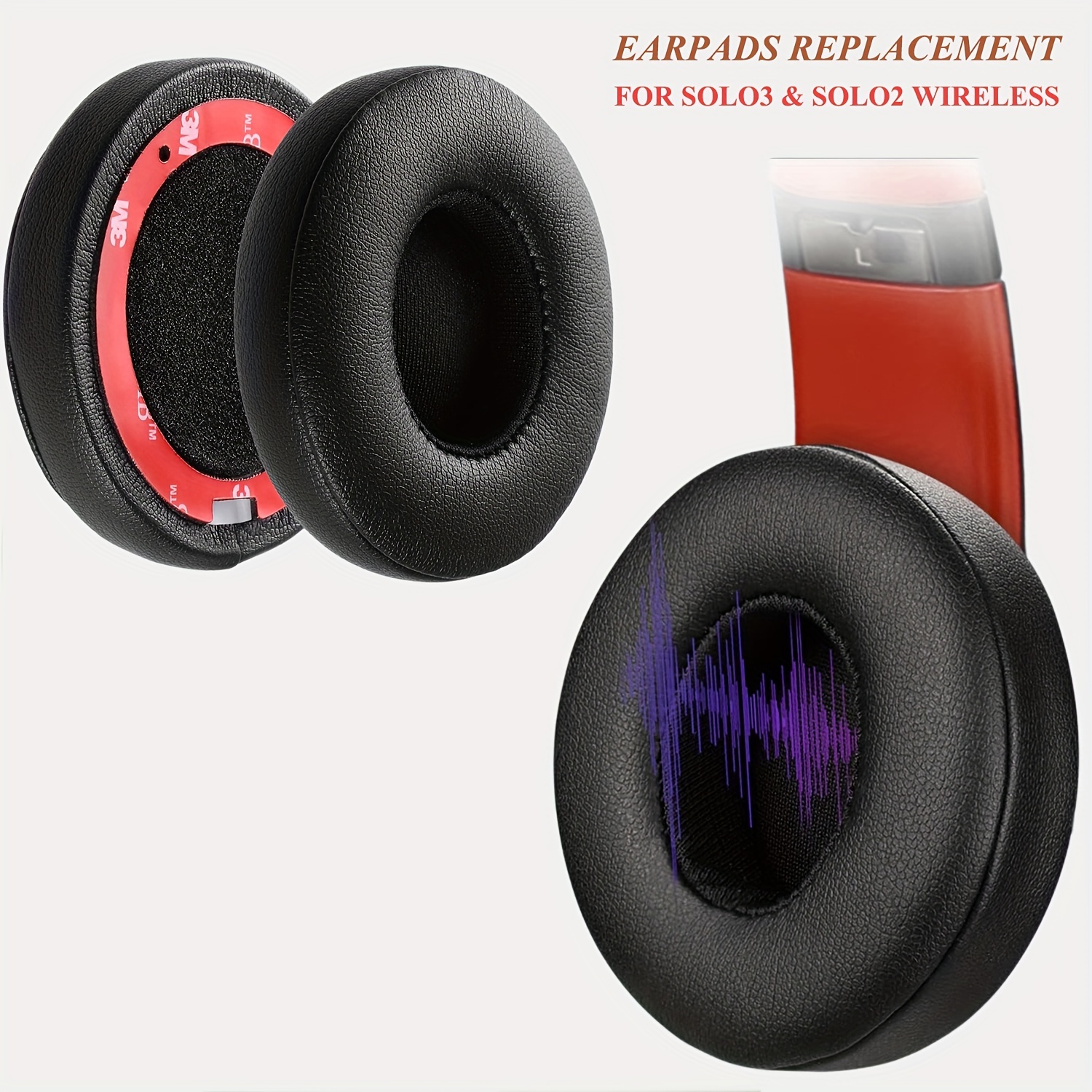 MD – coussinets d'oreilles de rechange, oreillettes pour casques d'écoute  sans fil Solo 2 et Solo 3 de Beats