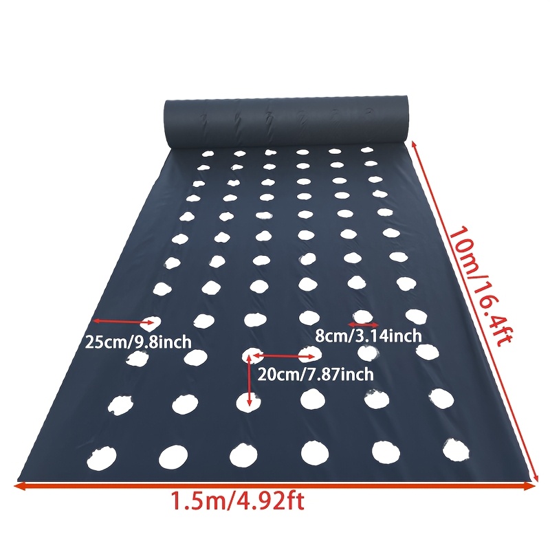 Image of 1.5m×10m Pre-cut Holes Weed Barrier | Flexible Sizing For Diy Landscaping & Raised Flower Beds | Breathable & Water Permeable For Vegetable Planting