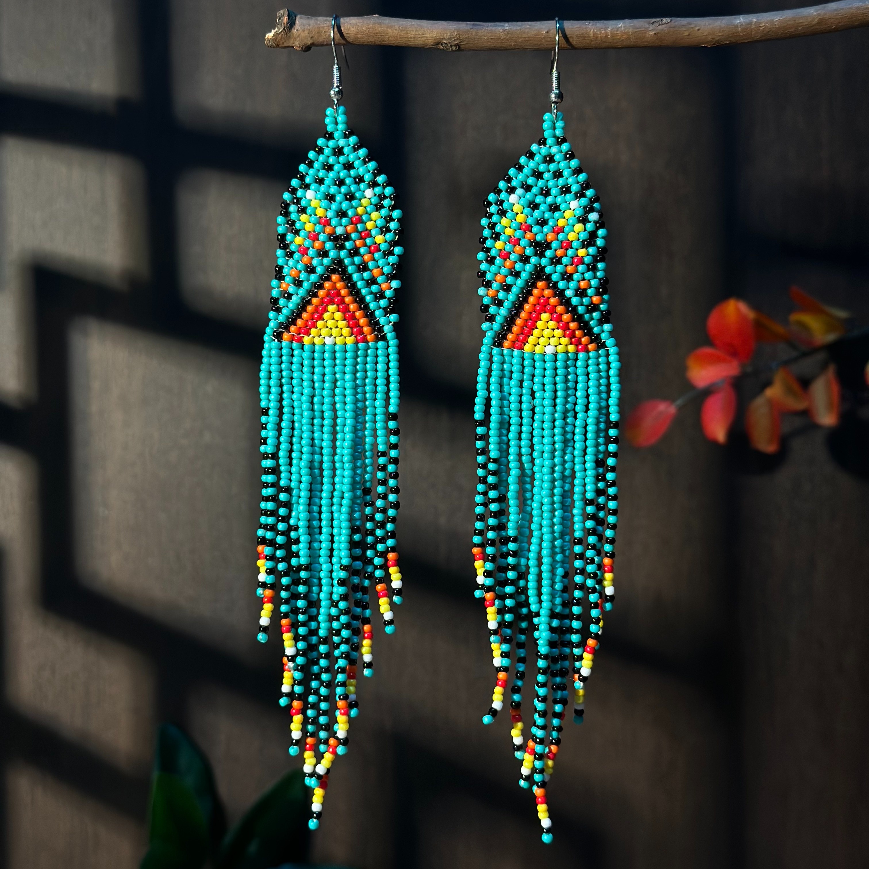 Bohemian-Style Long Tassel Earrings with Glass Beads