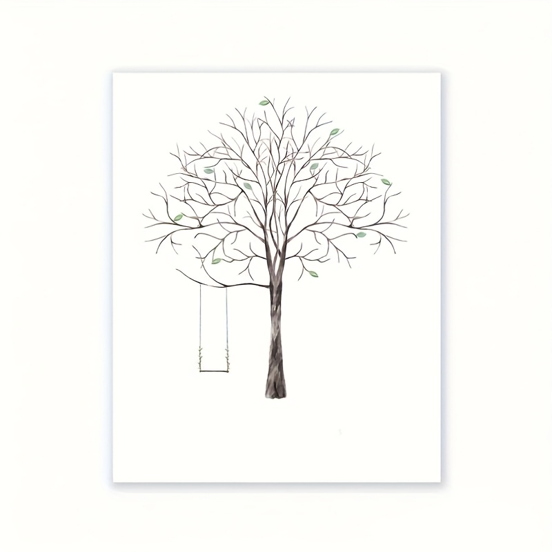 TEMU Arbre à digitales de mariage plat 2D, 1pc | 'or pour | Arbre à digitales imprimable | 'or alternatif personnalisé | Balançoire