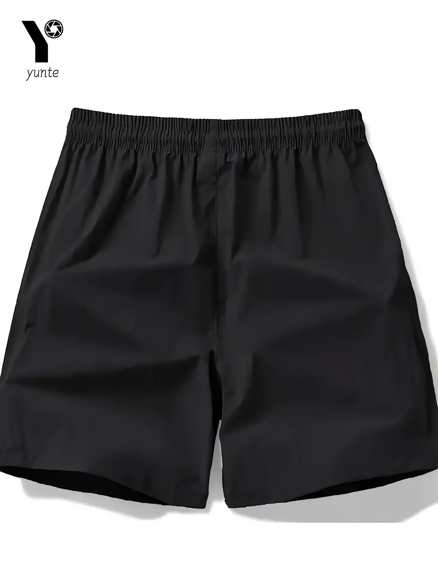 mens black blue athletic shorts loose fit quick dry elastic waistband with drawstring pockets ideal for training sports shorts elastic waistband shorts fabric details 2