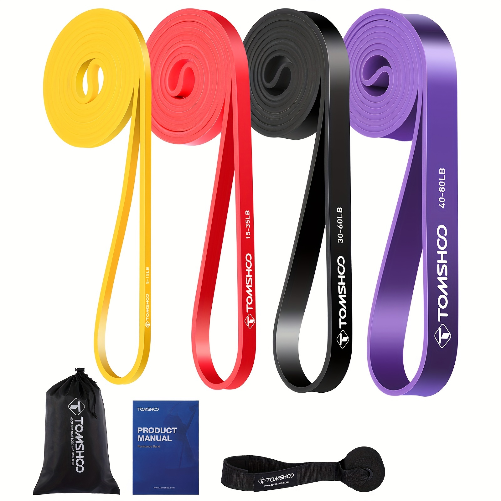 

Tomshoo Resistance Bands Set, Resistance Bands Bands -up Anchor, Bag, Multiple Resistance , For , Stretching