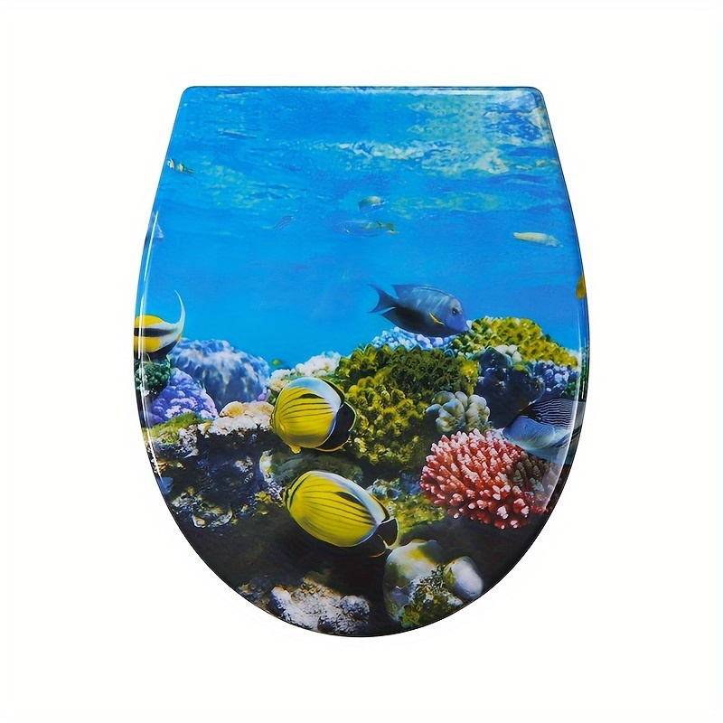Toilet Seat Featuring A Design, Equipped With A Lid, Made From -resistant And Thermoplastic, , And Includes -release Function, Measuring 45 X X 3.8 Cm
