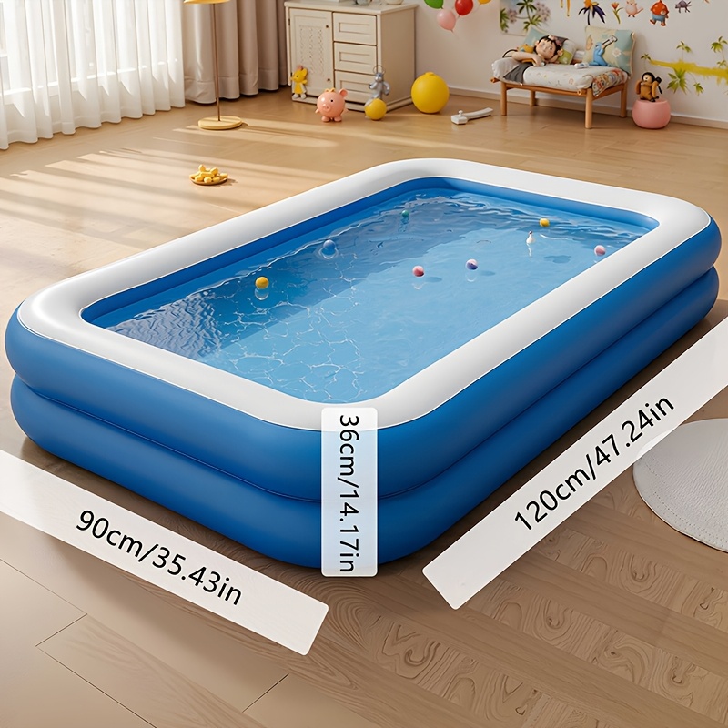 2m blue white inflatable pool easy portable Temu