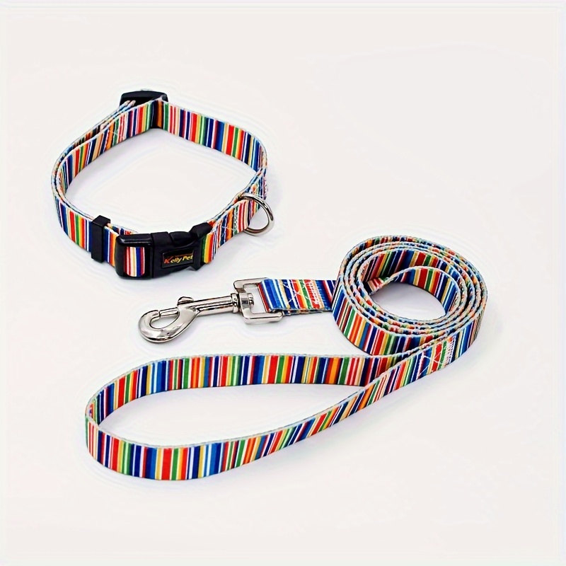 Collar and Leash Set for Small Dogs, Printed Design