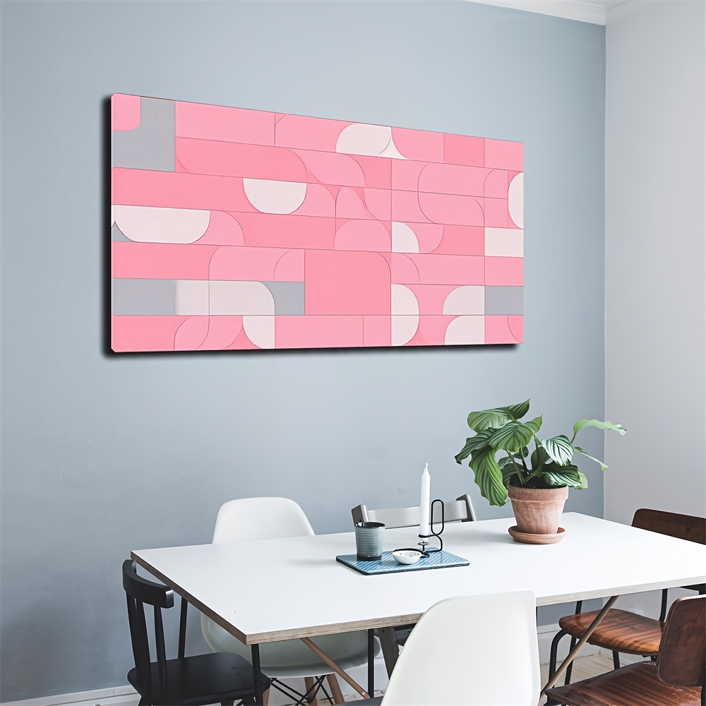 Large Size Unframed Oil Painting, Spray Painting, Restrained Abstract Geometric Figures, 50X100cm And 20X40 Inches, Party Gifts, Let People Feel Happy, Suitable for Gym, Theater, Dance Hall And Other Art Space Wall Decoration