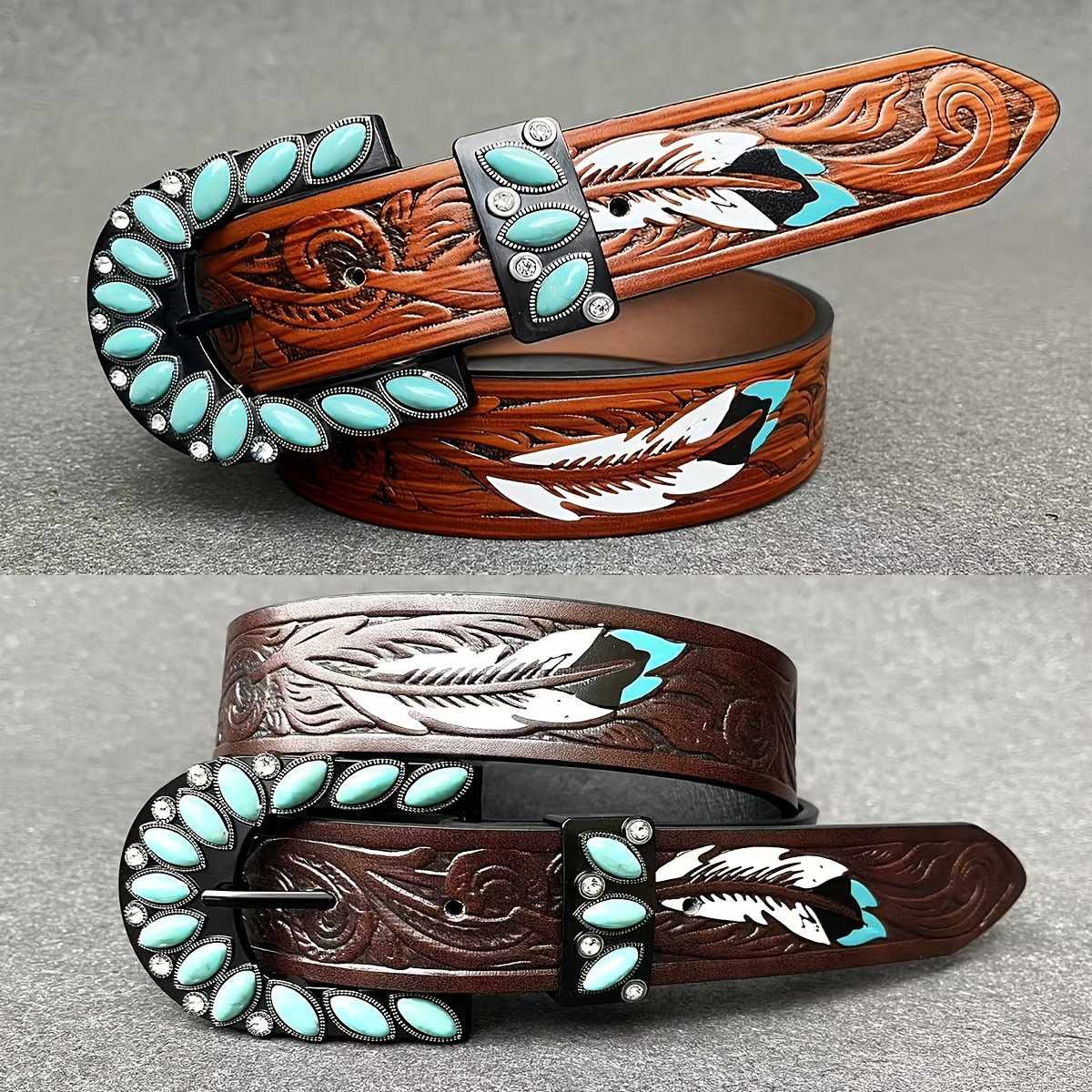 

-chic Turquoise Belt For Women - Vintage Western Style, Leather, Jeans & Casual Wear, Medieval,