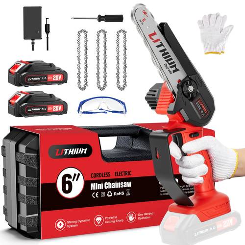 4 6 inch cordless mini chainsaw handheld electric chainsaw used for cutting wood and pruning branches suitable for outdoor courtyard and garden use