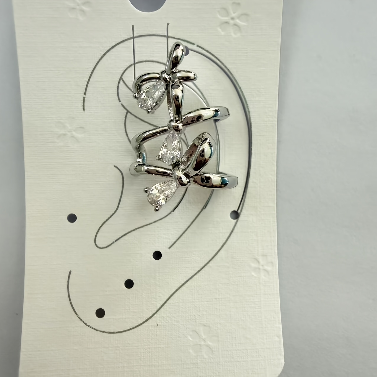 Women's 18K Golden Plated Personalized Bow Earring Clip, Unique Design
