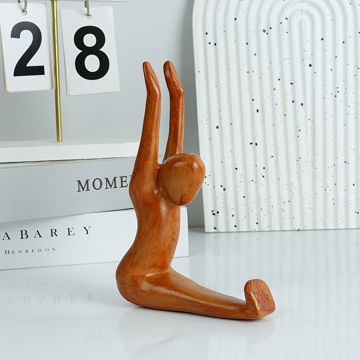 Yoga Art Figurine Handmade Resin Sculpture Office Furniture