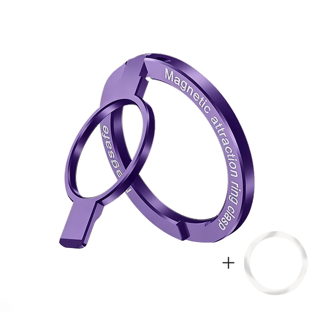 TEMU Pour Pince de Doigt Magnétique 2 Sections 1pc Ultra Léger et Forte Aspiration Rotatif 360 Stickers Muraux Anneau Pliable Support Téléphone