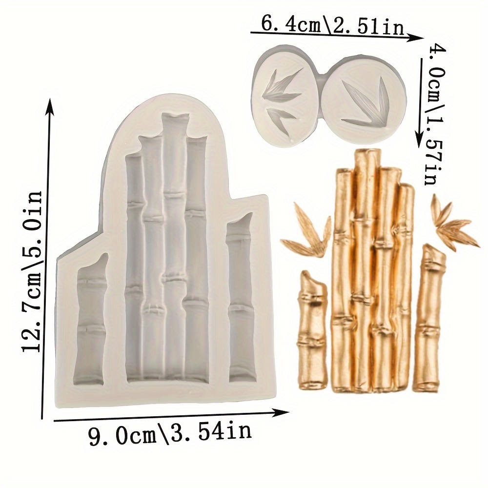 Bamboo Silicone Mold Fondant Cake Decoration Mold Kitchen Utensils Baking Tools Cupcake Top Decoration Wedding Birthday Party Decoration Mold Reusable