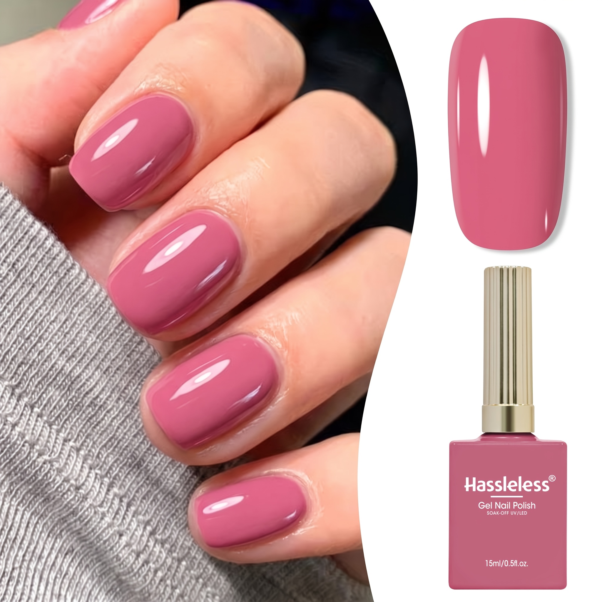 TEMU 1pc Gel Nail Polish 15ml Bow Glass Bottle | Gift Shiny Bright Strengthening Soak Off Cherry Red Gel Long Lasting Up To Chip Resistant Suitable