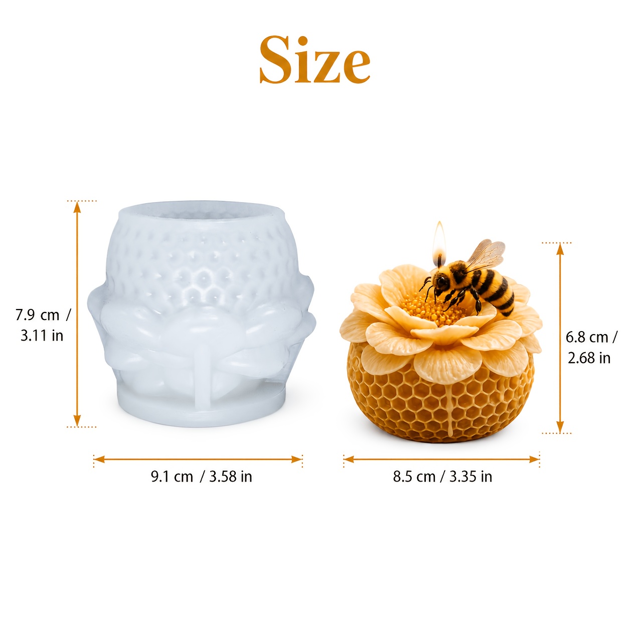 TEMU Stampo per candele, stampo in silicone a forma di , resistente alle alte temperature da sformare, a , ornamenti in resina di gesso profumati,