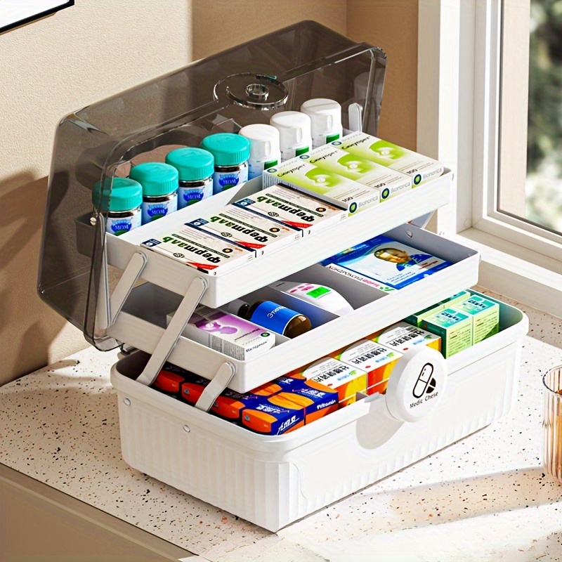 Medicine Storage Box Handles Multi layer Large Capacity - Temu