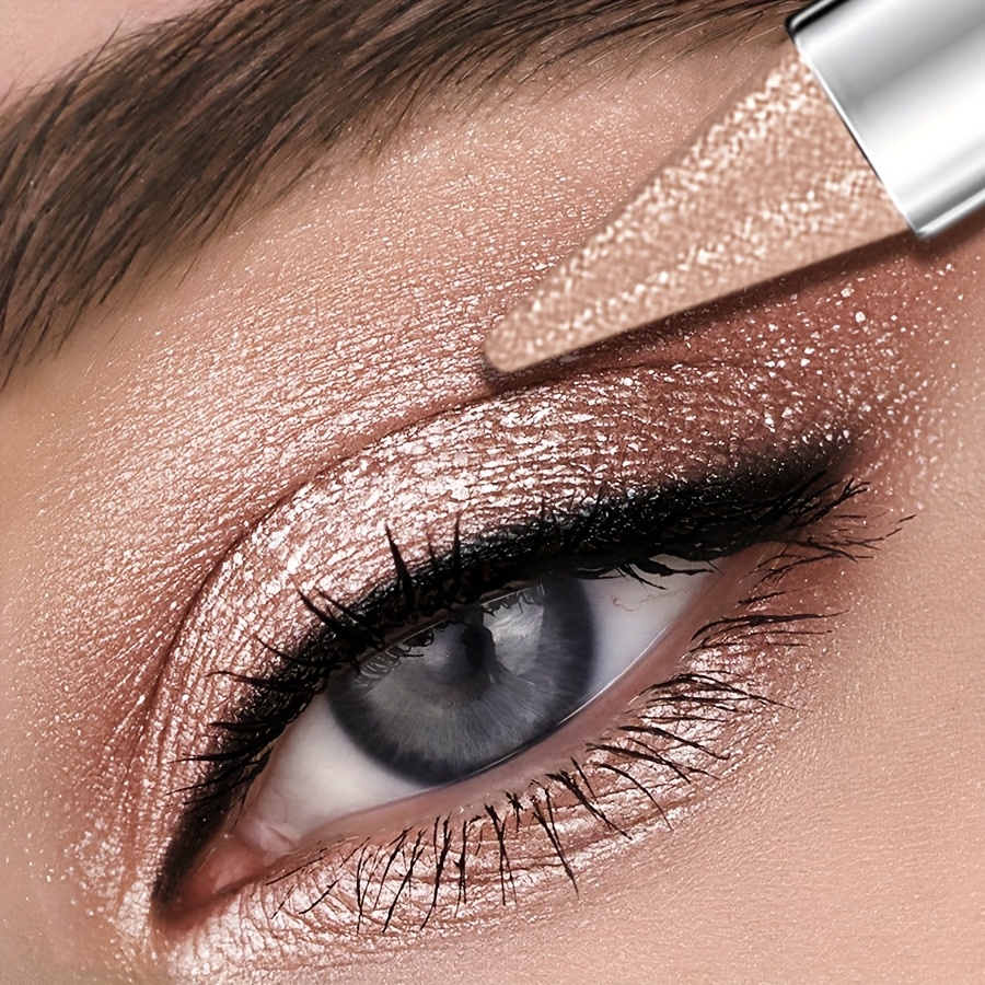 shimmering brown sparkle eyeshadow pencil glitter   suitable for   types eye makeup with metallic tube