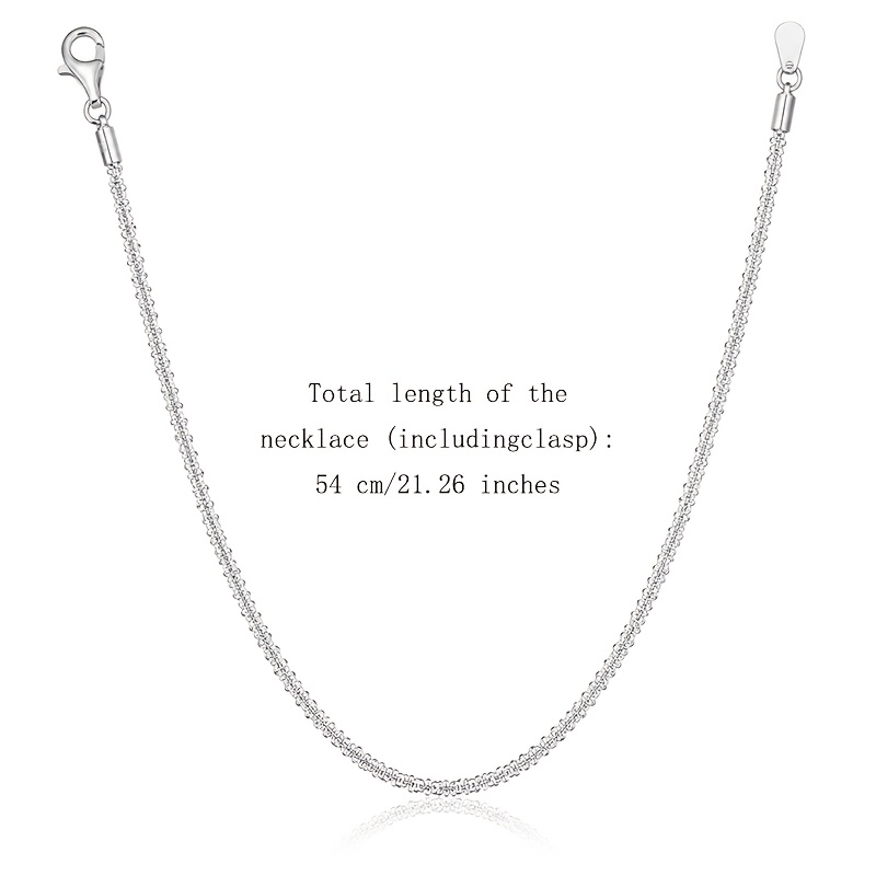 Image of 925 Silver Men's Necklace Exquisite Twist Chain Light Beam Easy Design Cabin-zirett Low Allergenic Nitrate-free Mother's Day Gift Valentine's Day Gift Christmas Gift Fine Gift Box Packaging