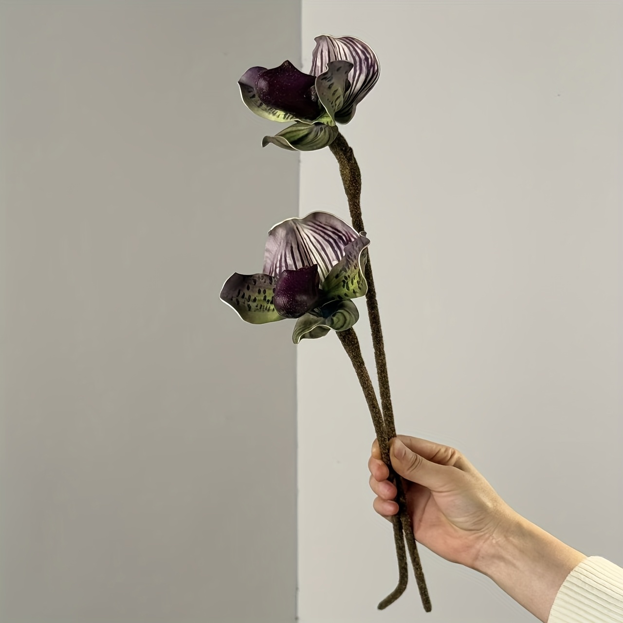 2 Artificial Orchid Branches - Height 19.7 Inches (50cm) High-quality Floral Decor For Home & Event Styling