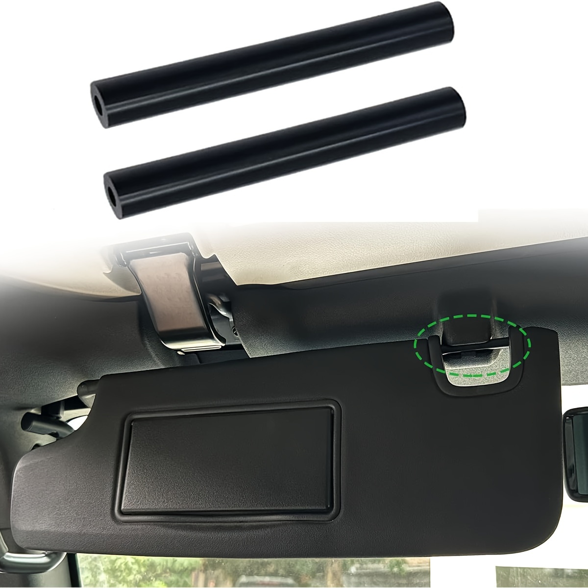 

A Pair Of Black Sun Visor Repair Kits Suitable For Jeep Wrangler Jk Jku 2007-2017.