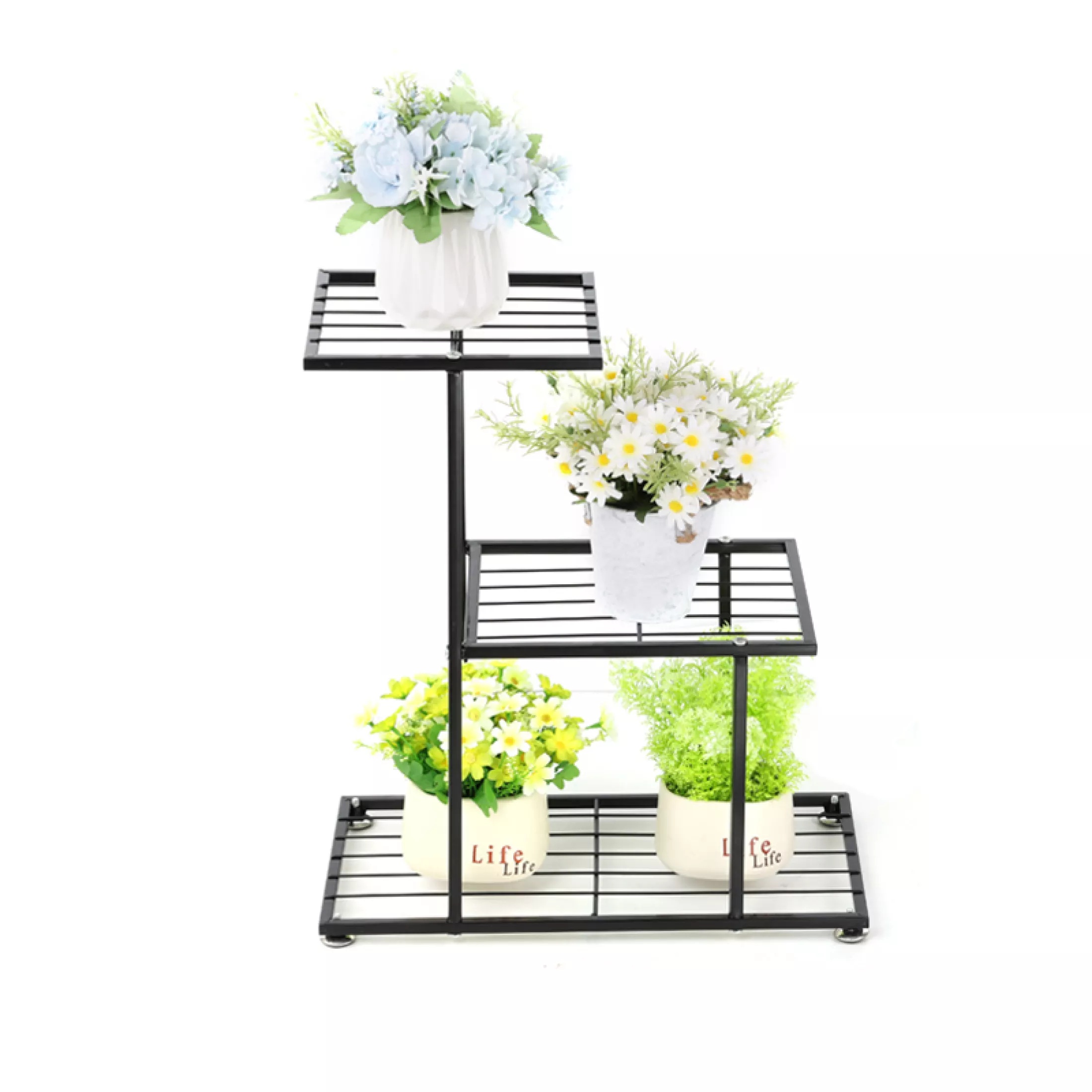 

1pc Three-layer Flower Rack, Hanging Plant Rust Resistant Classical Metal Irregular Flower Racks, Suitable For Indoor, Outdoor, And Bonsai