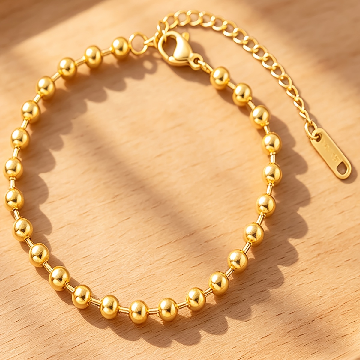 Unisex 18K Golden Plated Bead Pendant Bracelet