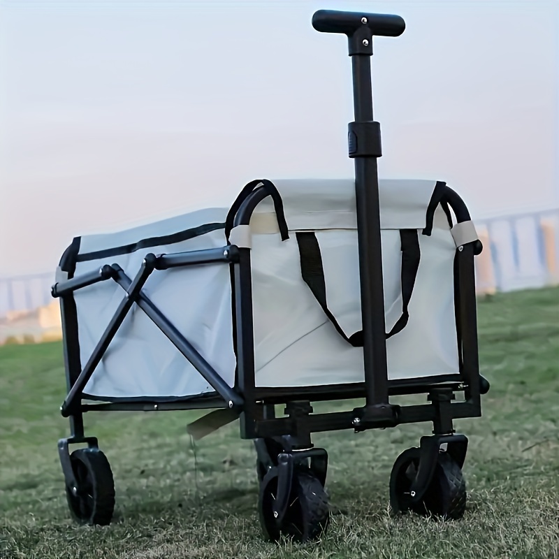 

1pc Portable Folding Trolley, Mini Trailer For Beach Camping, Metal Shopping Cart, Camper Van, Storage Cart, Campervan, Camping, Hiking Supplies