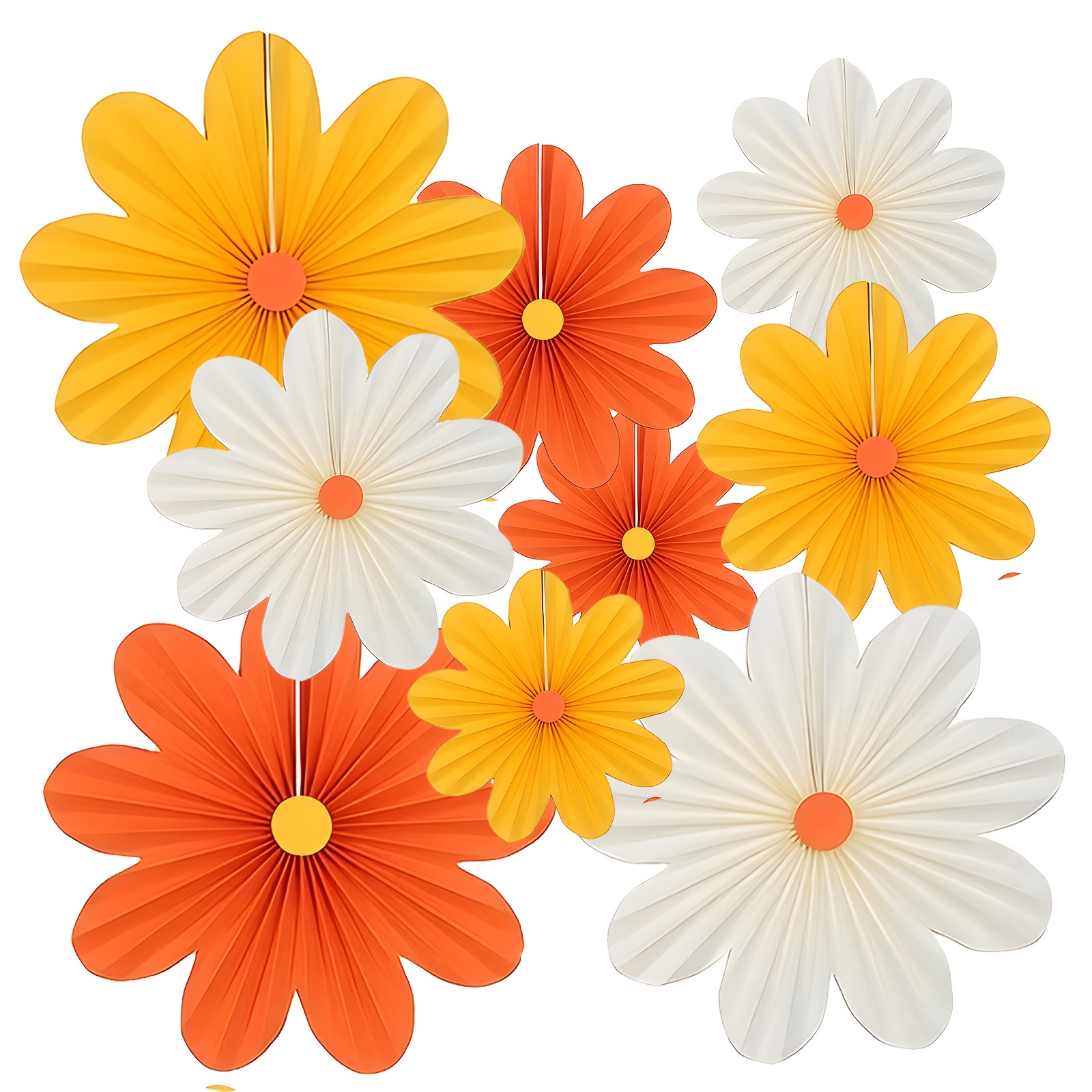 Fiori Di Carta Da Parete Set Di 9 Fiori Di Carta Da Appendere - Ventagli Decorativi In Rosa Per Feste, Matrimoni E Compleanni Set Fiori Carta Colorati