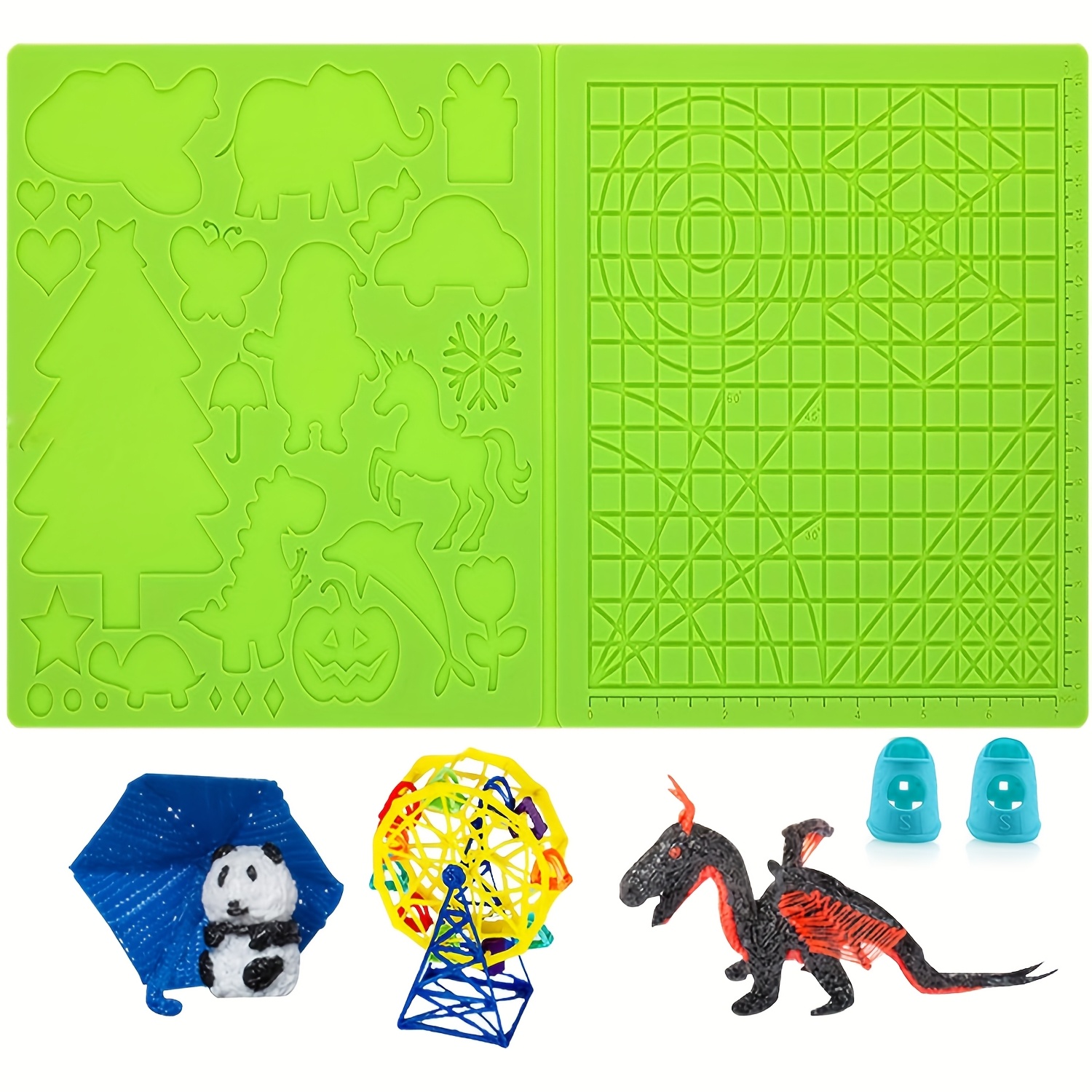 

3d Printing Pen Mat With Animal & - Double-sided, Non-slip & Grooved For Diy Crafts And Office Use