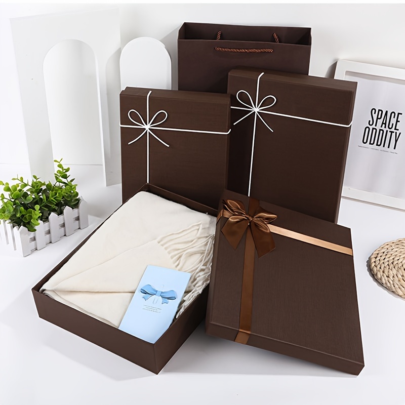 vintage inspired large brown gift box twine tie elegant Temu