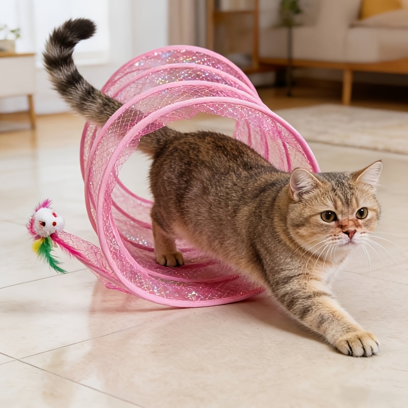 E-shop Interaktiver Katzentunnel, ein lustiger Spieltunnel speziell für Katzen, mit simulierten Nylonfedern einer Glocke, um ihren natürlichen