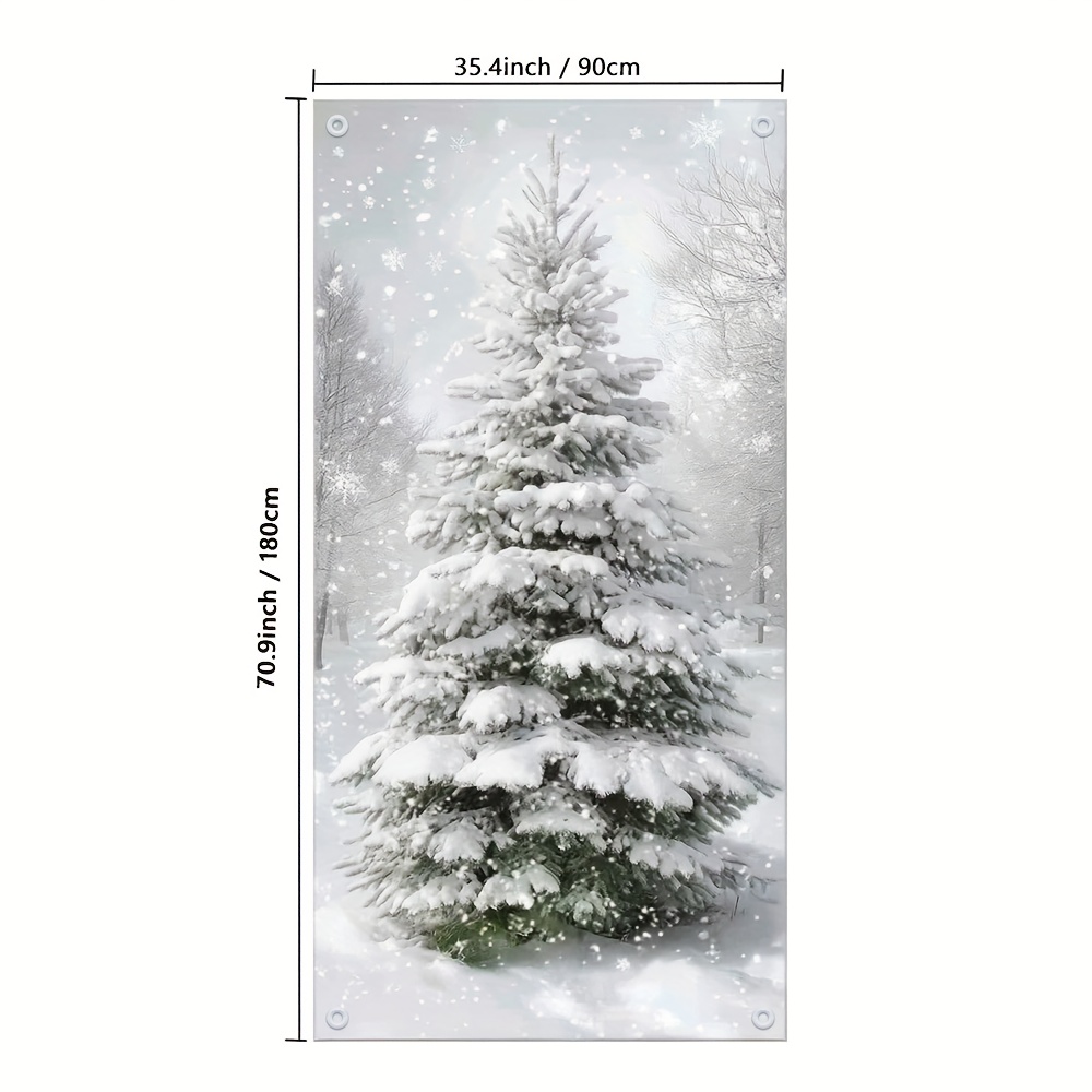 TEMU 2D Flach, 2D Türbanner, 1 Stück, 2D Flachdruck Türabdeckung, Schneetage im Winter Türbanner, 35,4x70,9 Zoll, Vielseitige Heimdekoration für alle