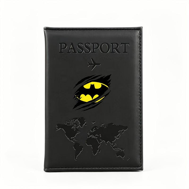 TEMU Warner Batman Classic Logo Cartoon Passport Holder - Pu Storage Case, Passport Id Bag, Design Simple Passport Holder, Id Case, Essential Travel