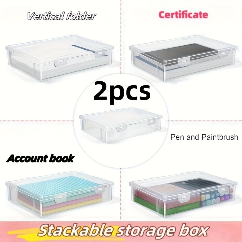 2pcs Plastic Boxes Transparent Rectangular Box Hardware Components Box Nail Art Storage Box Jewelry Desktop Storage Box