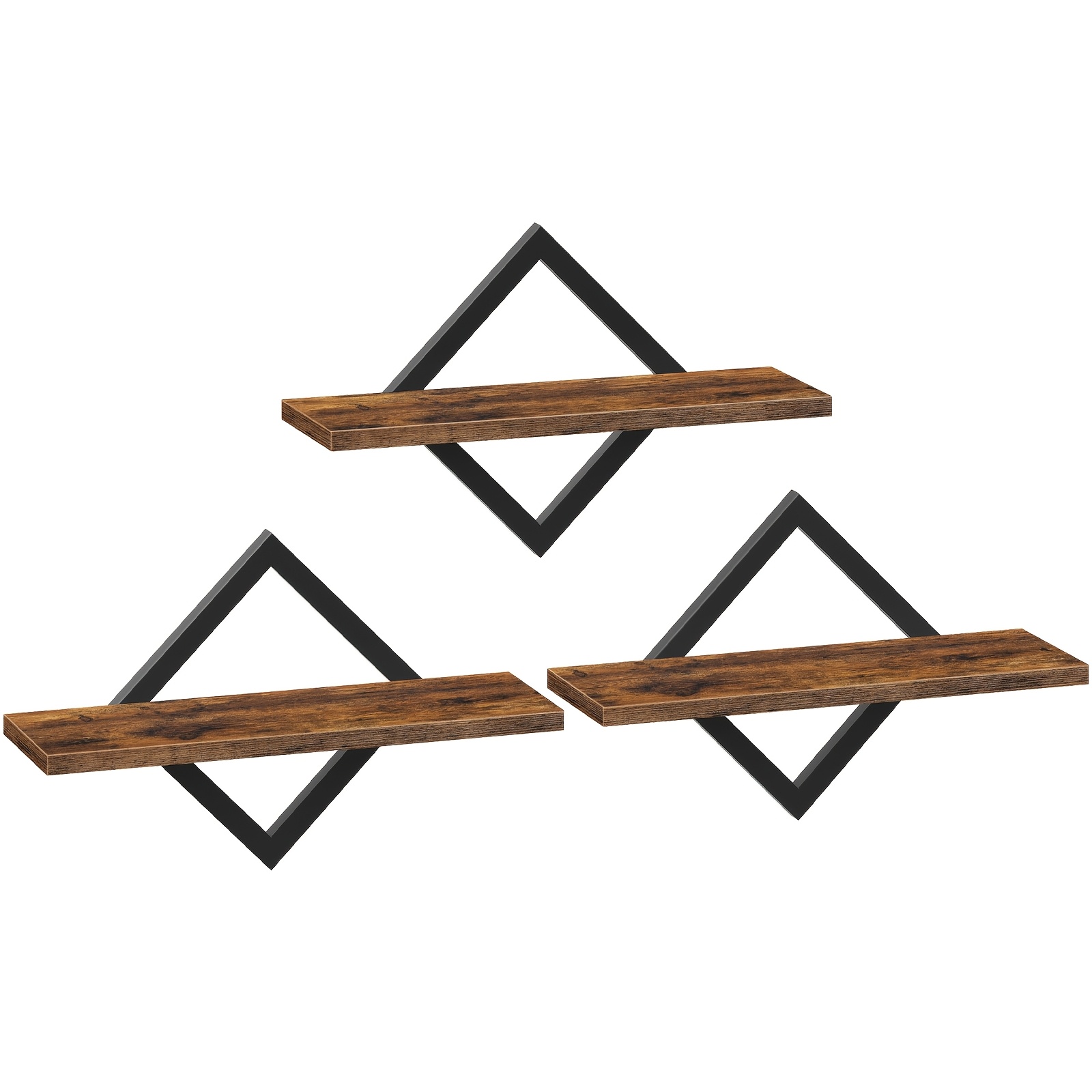 TEMU 15" Wall-mounted Shelves, 3pcs Floating Wall Storage Rack, Decorative Display Organizer, Space- Shelf For Living Room, Kitchen, Bathroom And