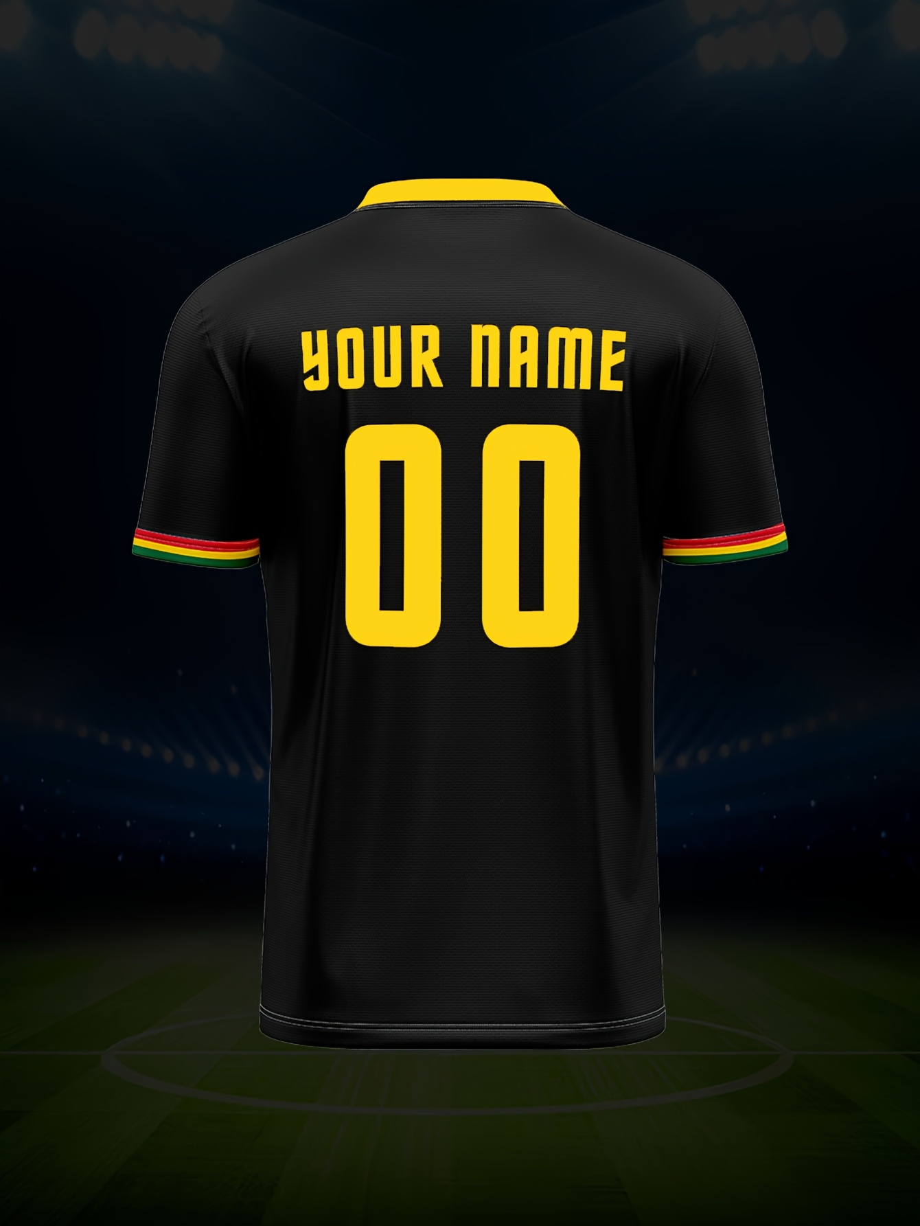 custom v neck soccer jersey black yellow red Temu United Kingdom